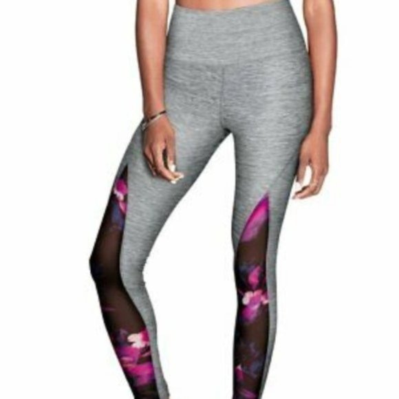 Victoria's Secret PINK Leggings Ultimate High Waist Floral Mesh Panel - Picture 1 of 14